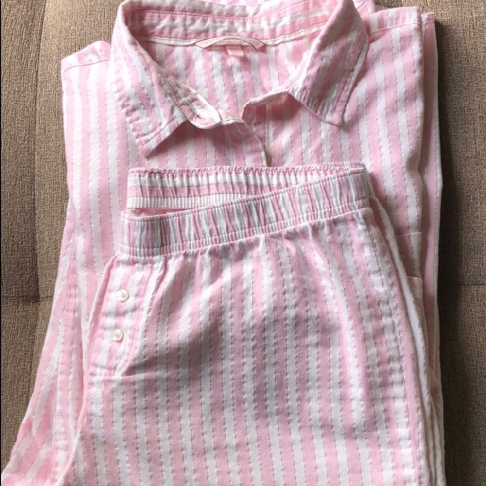 Victoria Secret Pink & White Stripe Pajamas💖